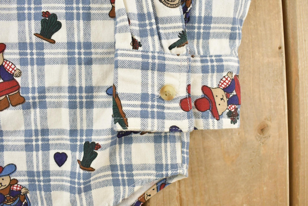 Vintage 1990s Teddy Bear Denim Collar Button Up Shirt Women's Large from propervintagecanada