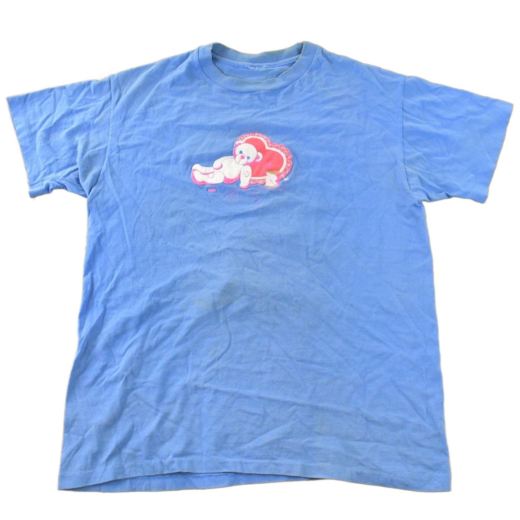 Vintage 1990s Teddy Bear Heart Grandma Style Single Stitch T-Shirt Men's Large from propervintagecanada