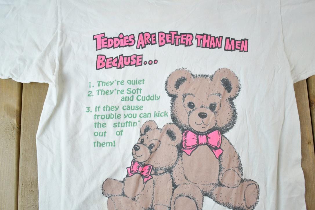 Vintage 1990s Teddy Bears Are Better Souvenir Single Stitch Graphic Print T-Shirt Made In USA Men's Large from propervintagecanada