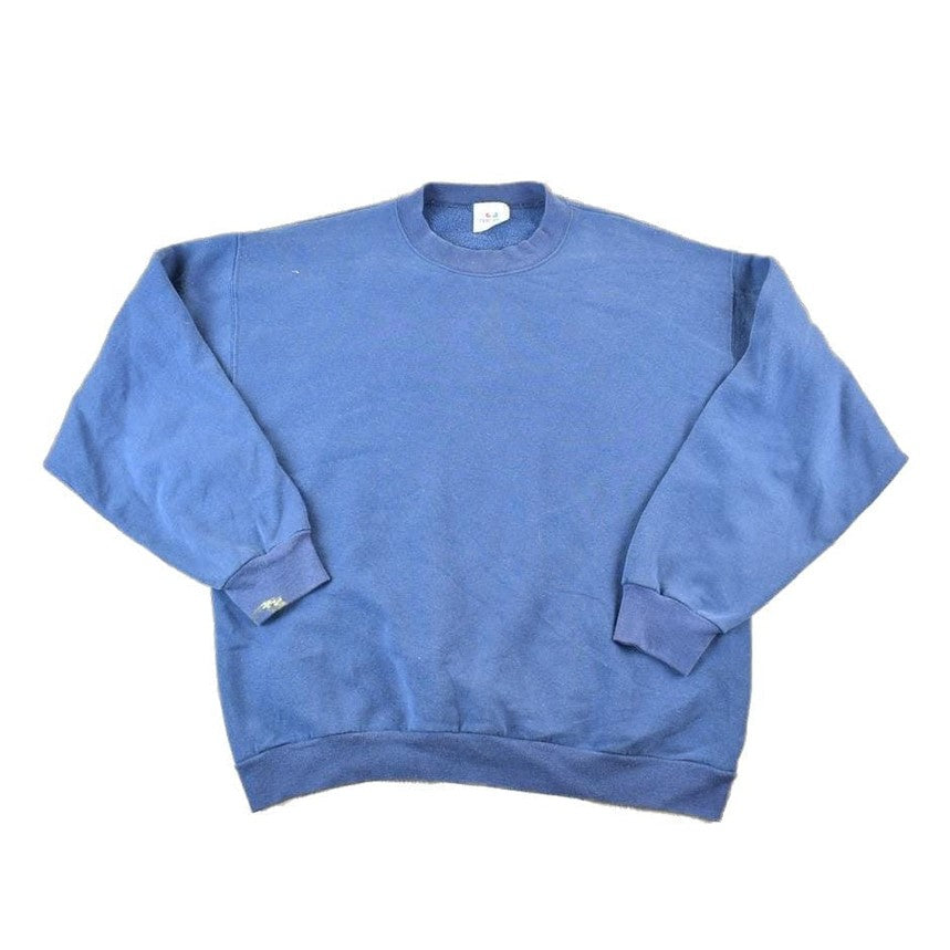 Vintage 1990s Tee Jays Blank Navy Crewneck Sweatshirt Made In USA Men's XL from propervintagecanada