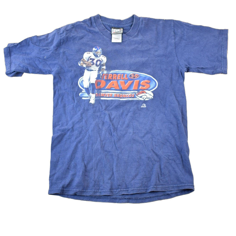 Vintage 1990s Terrell Owens Denver Broncos Youth NFL Graphic T-Shirt from propervintagecanada