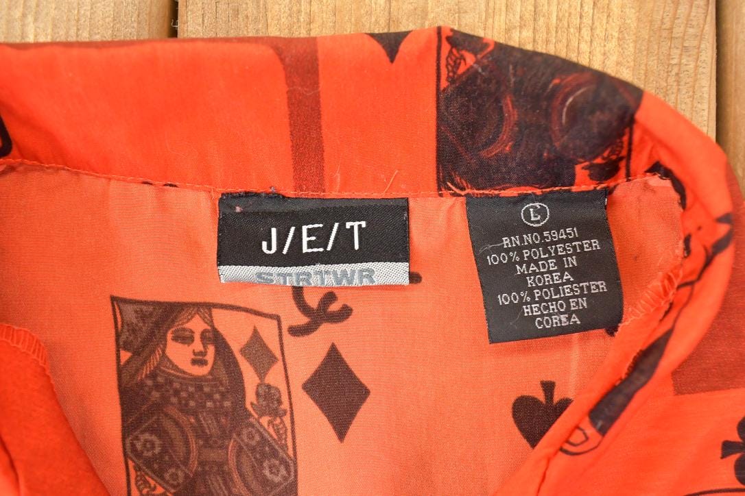 Vintage 1990s Texas Hold Em Abstract Button Up Shirt Men's XL / Funky Crazy Pattern / Preppy Style / Boxy Fit from propervintagecanada