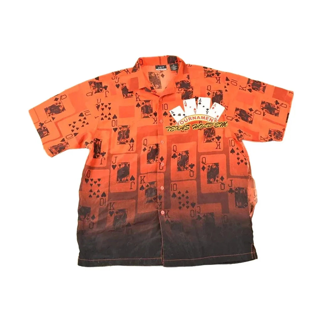 Vintage 1990s Texas Hold Em Abstract Button Up Shirt Men's XL / Funky Crazy Pattern / Preppy Style / Boxy Fit from propervintagecanada