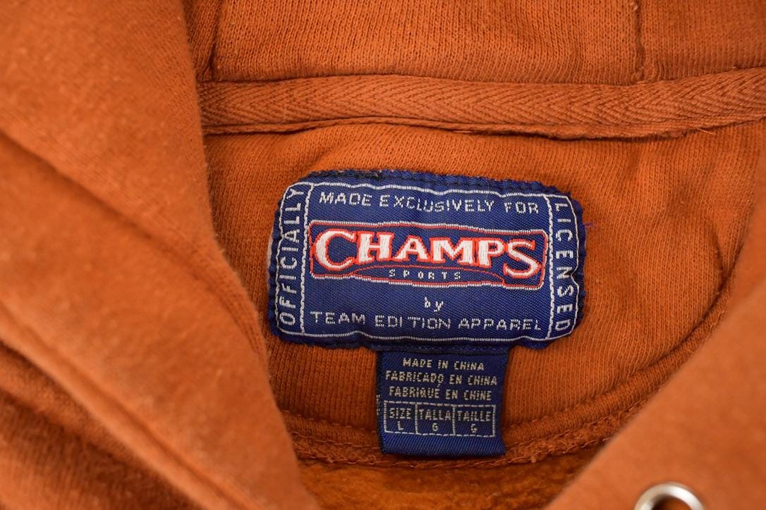 Vintage 1990s Texas Longhorns Embroidered University Hoodie Sweater Mens L from propervintagecanada
