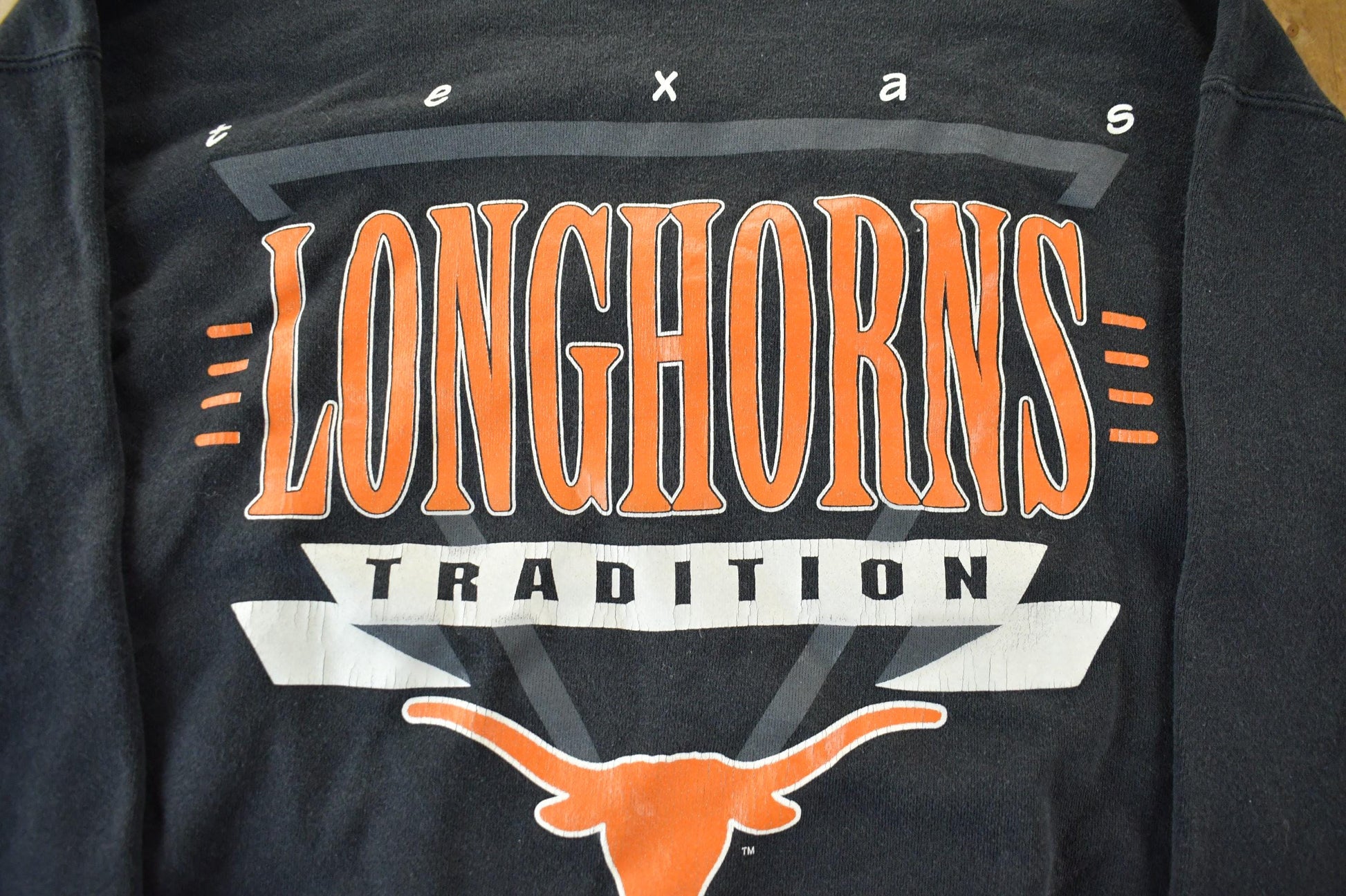 Vintage 1990s Text Longhorns University Crewneck Men's L from propervintagecanada