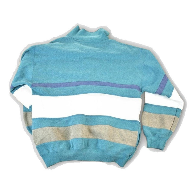 Vintage 1990s The Apparel Zone Quarter Button Crewneck Sweatshirt Mens L from propervintagecanada