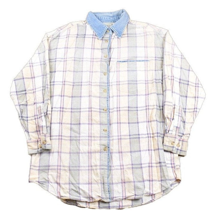 Vintage 1990s The Avenue Plaid Button Up Shirt Men's XL from propervintagecanada