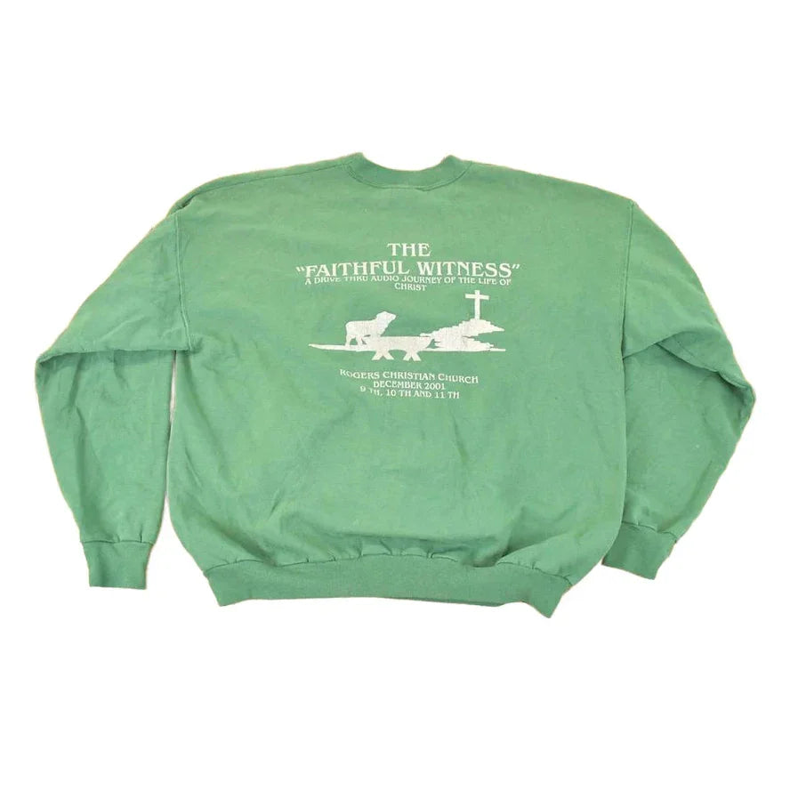 Vintage 1990s The Faithful Witness Christian Church Graphic Print Crewneck Sweatshirt Men's L from propervintagecanada