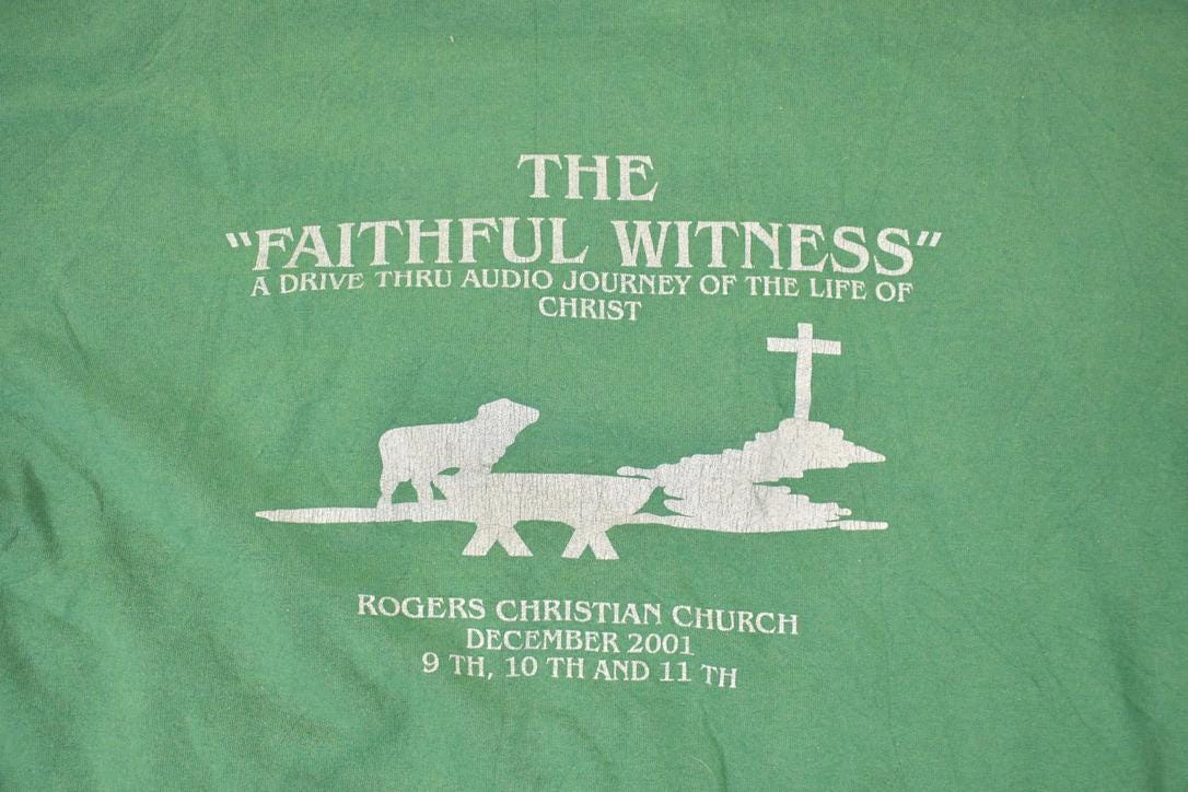 Vintage 1990s The Faithful Witness Christian Church Graphic Print Crewneck Sweatshirt Men's L from propervintagecanada