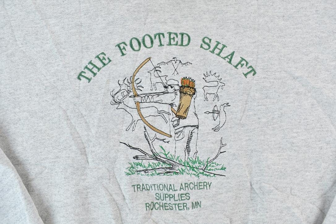 Vintage 1990s The Footed Shaft Archery Souvenir Heavyweight Crewneck Sweatshirt Men's XL from propervintagecanada