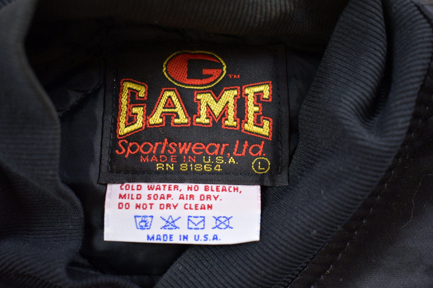 Vintage 1990s The Game Embroidered Satin Jacket Jacket Men's XL from propervintagecanada