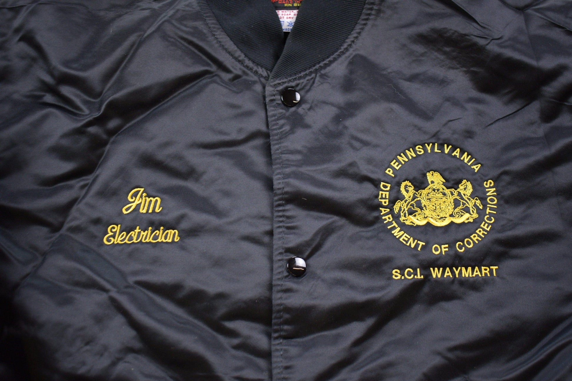 Vintage 1990s The Game Embroidered Satin Jacket Jacket Men's XL from propervintagecanada