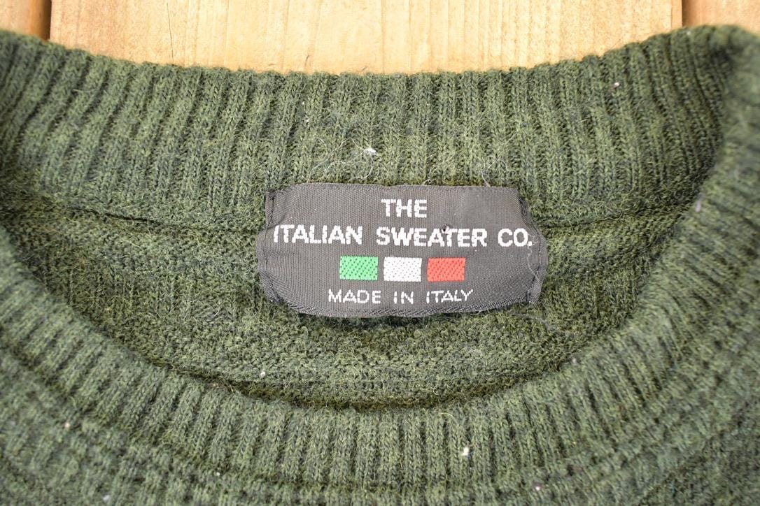Vintage 1990s The Italian Sweater Co Knit Crewneck Sweater Men's L from propervintagecanada