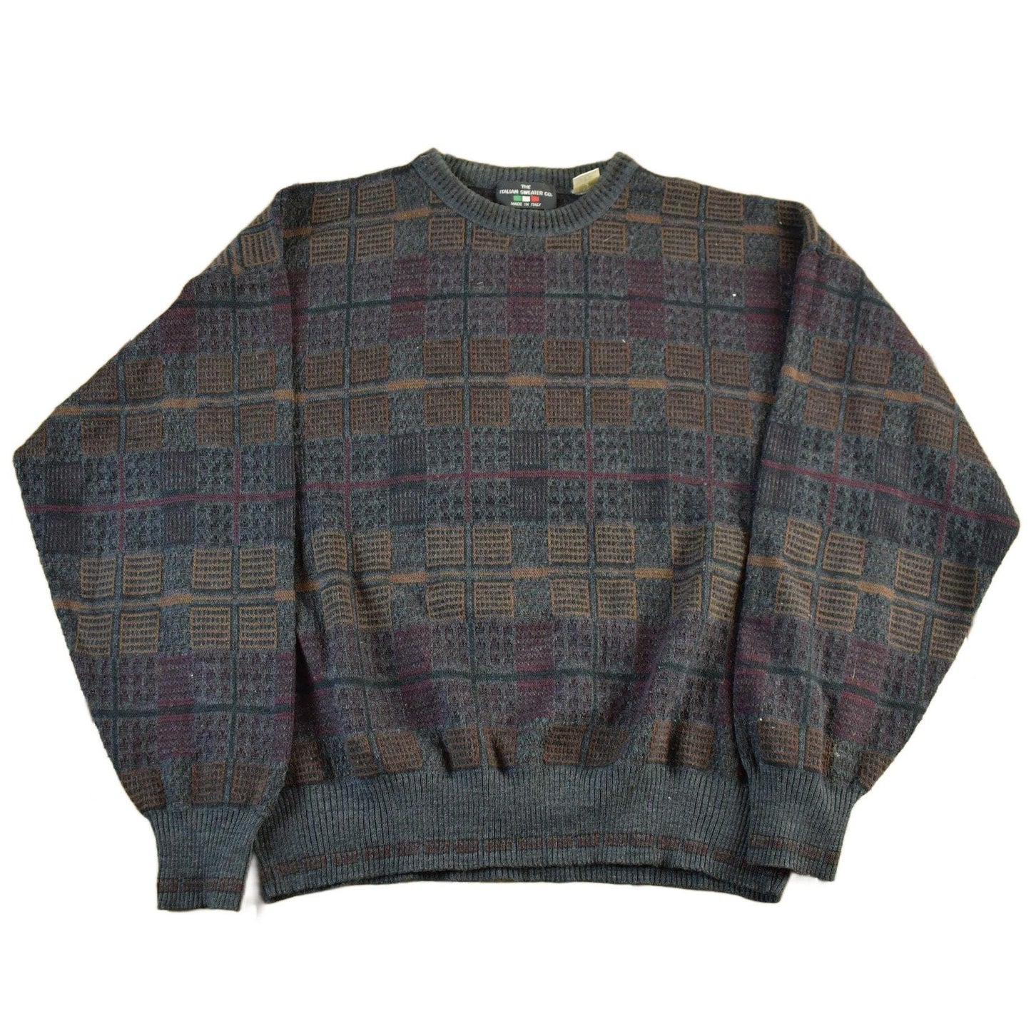 Vintage 1990s The Italian Sweater Co Wool Blend Knit Crewneck Sweater Men's Large from propervintagecanada