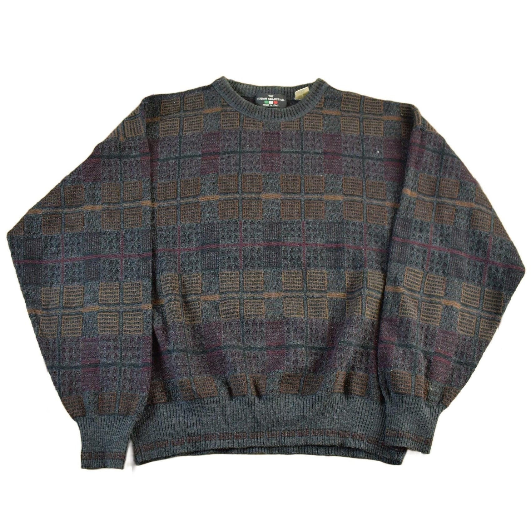 Vintage 1990s The Italian Sweater Co Wool Blend Knit Crewneck Sweater Men's Large from propervintagecanada