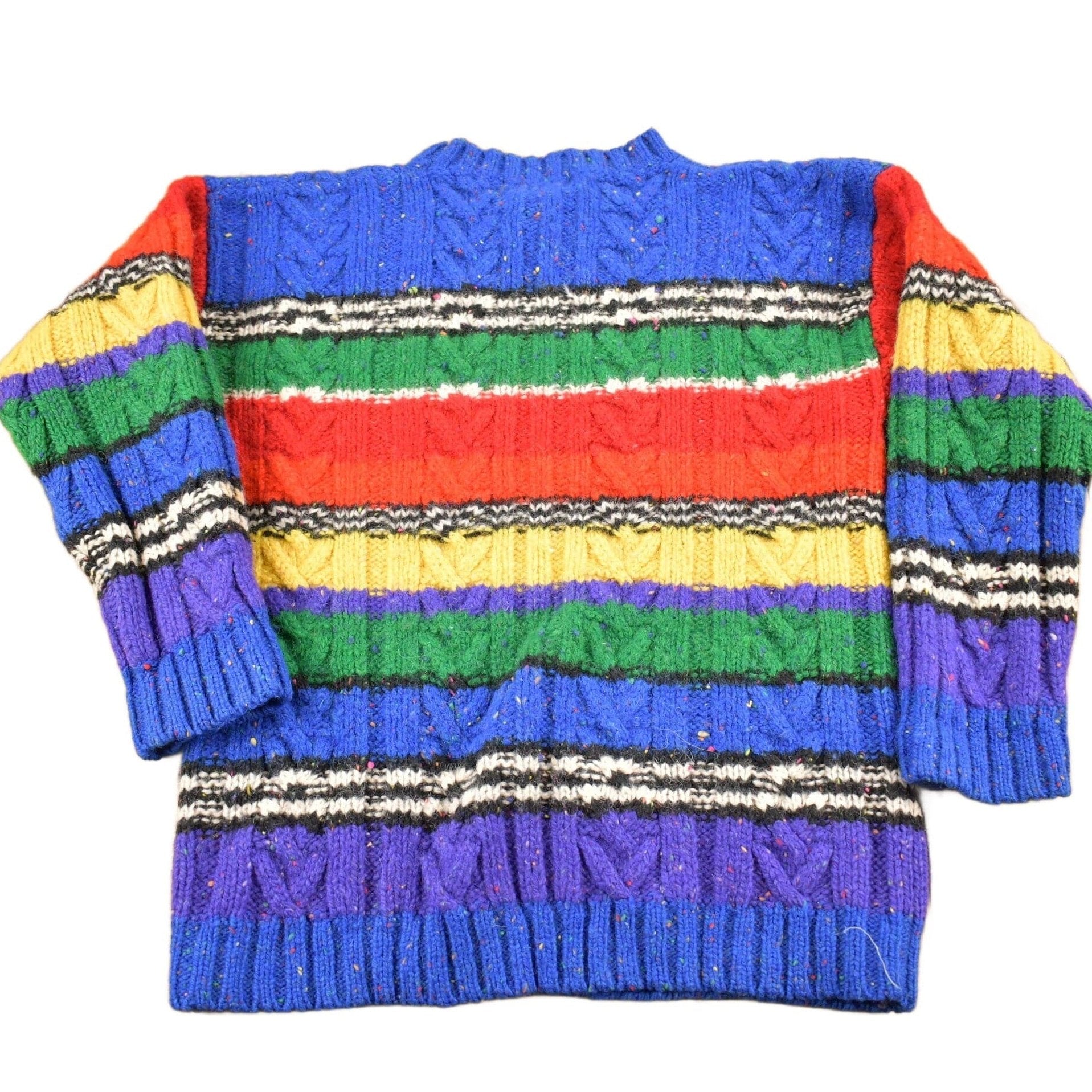 Vintage 1990s The Limited Rainbow Cable Knit Mockneck Sweater Youth L from propervintagecanada