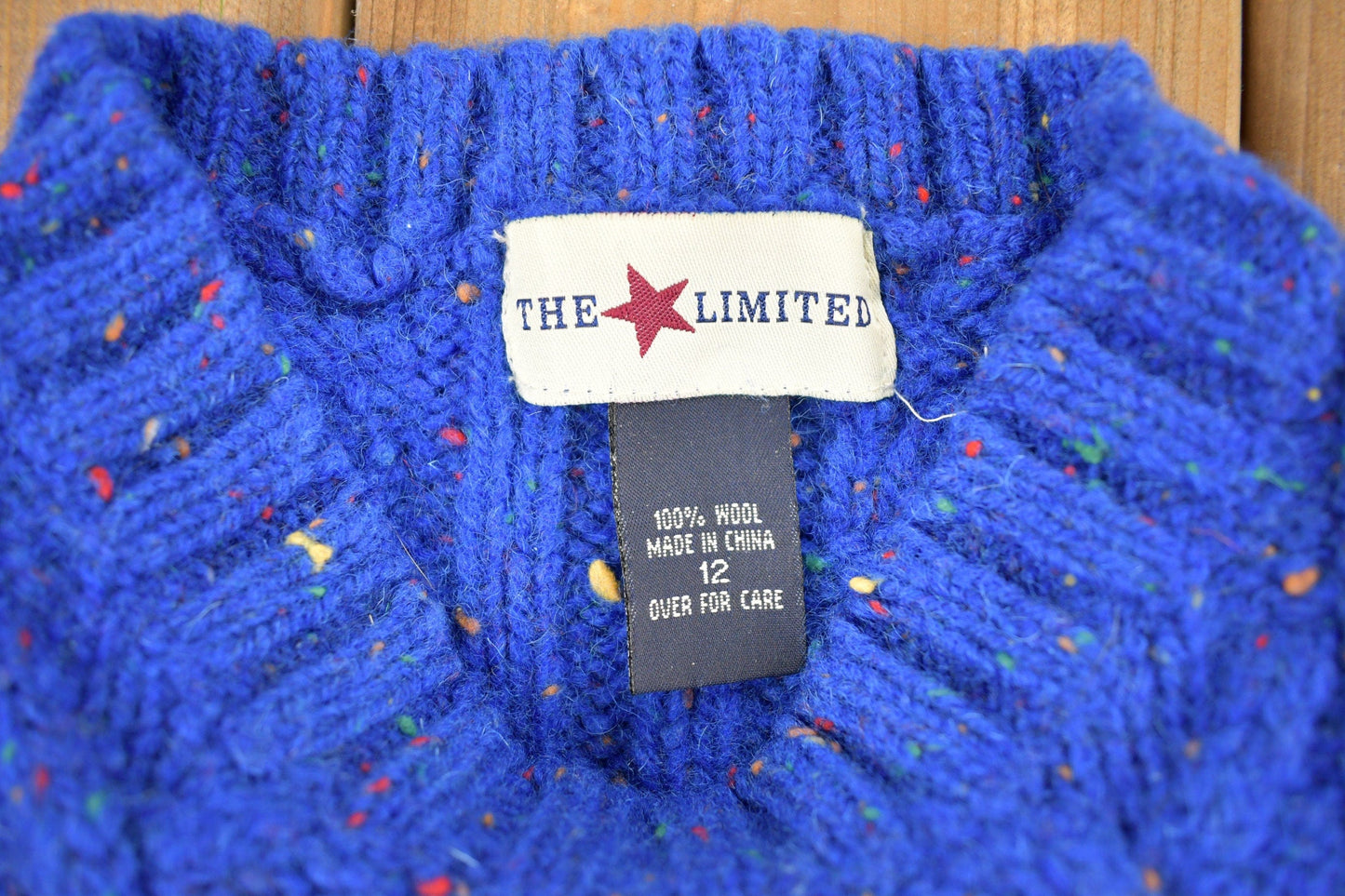 Vintage 1990s The Limited Rainbow Cable Knit Mockneck Sweater Youth L from propervintagecanada