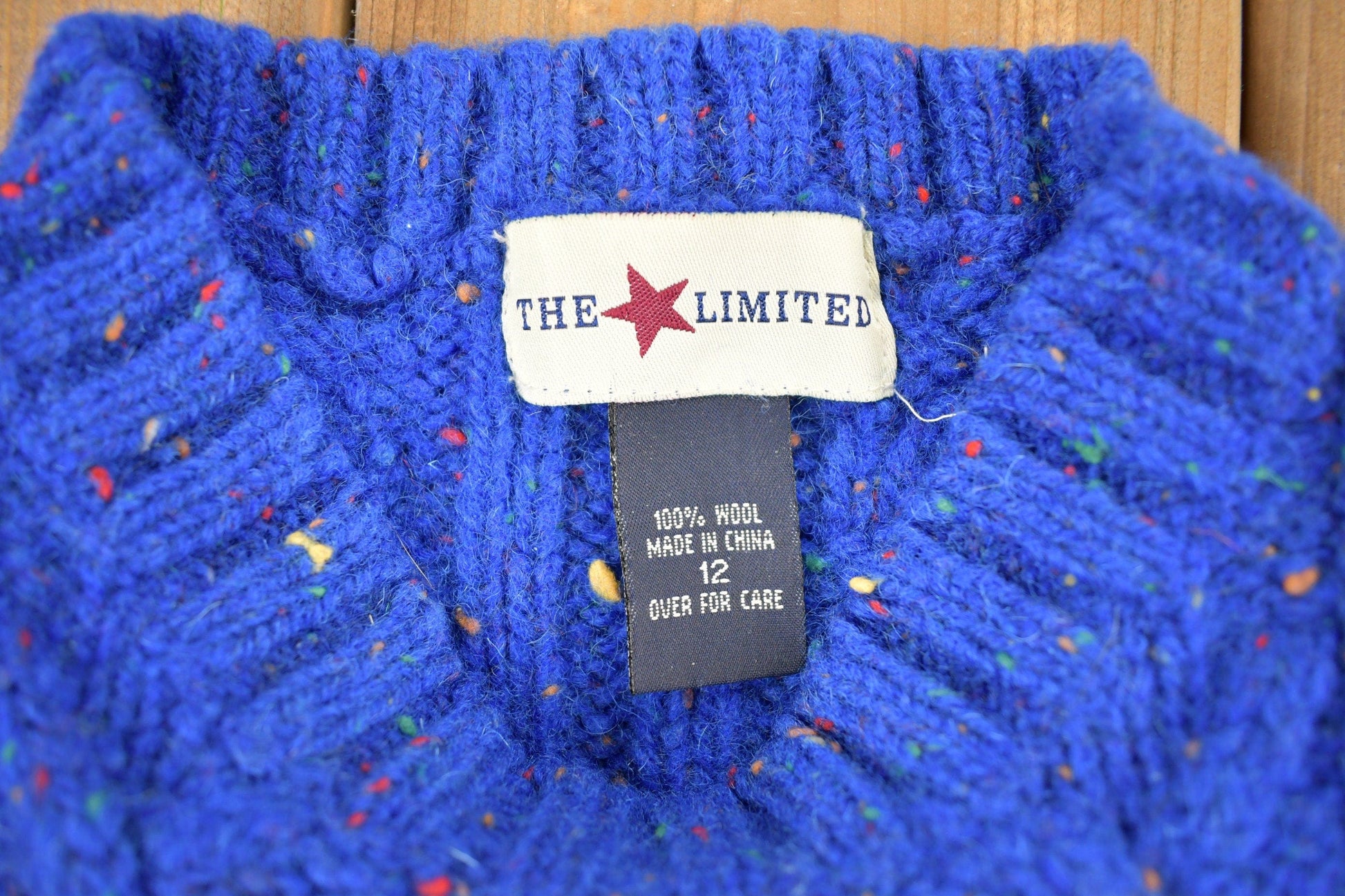 Vintage 1990s The Limited Rainbow Cable Knit Mockneck Sweater Youth L from propervintagecanada