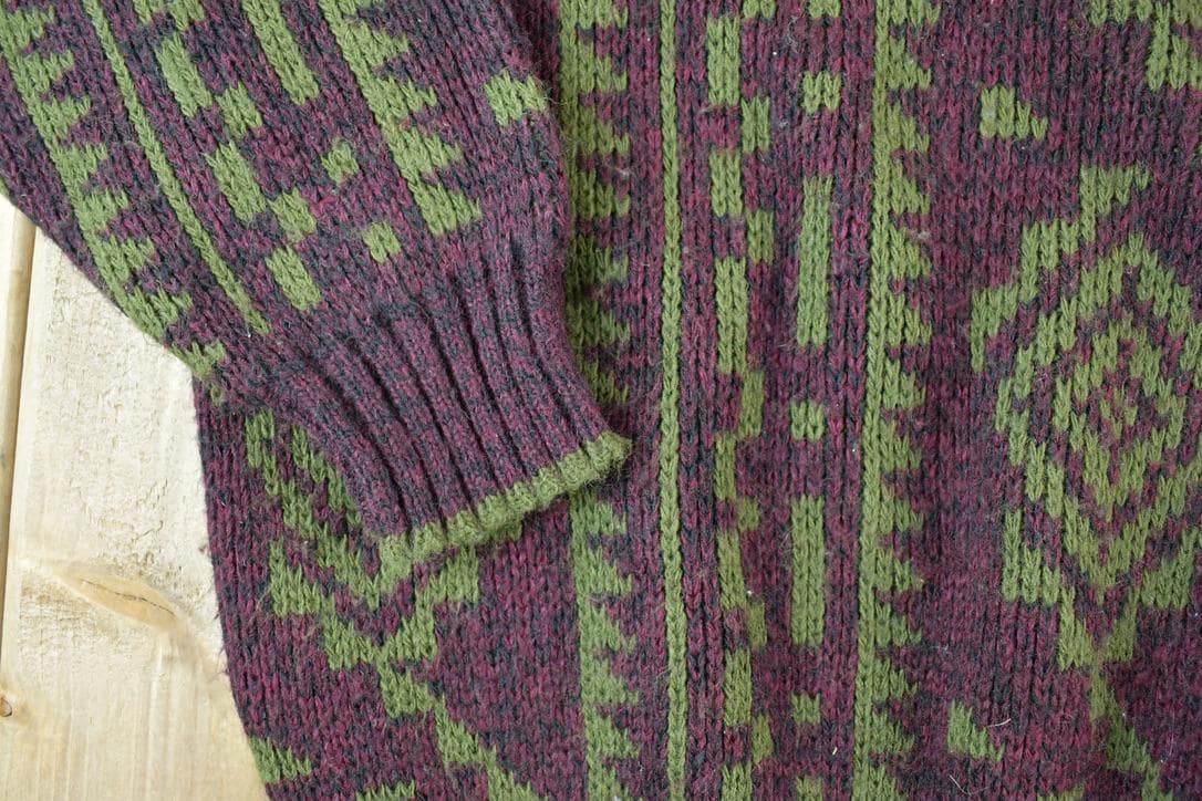 Vintage 1990s The Mens Store Knit Abstract Pattern Crewneck Sweater Made In USA Men's XL from propervintagecanada