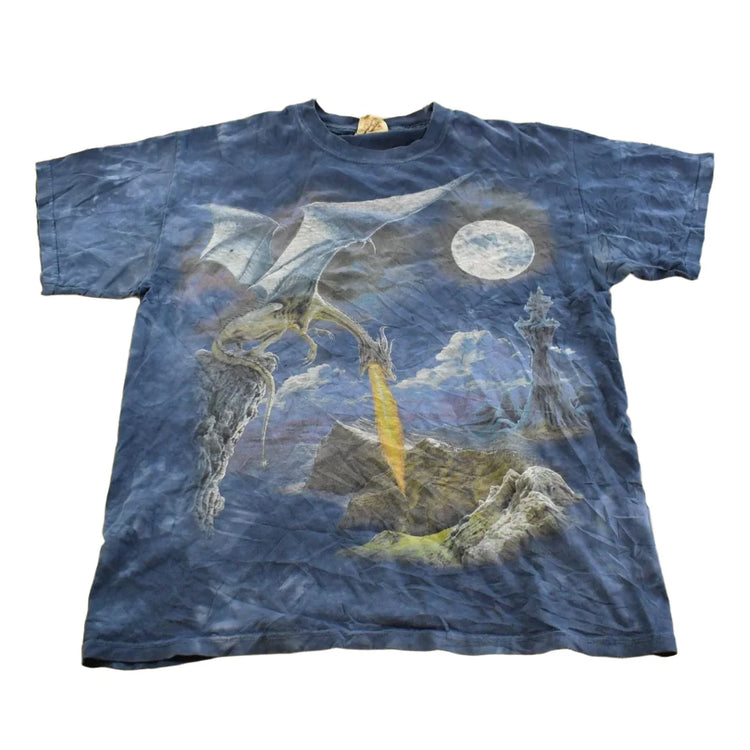Vintage 1990s The Mountain Dragon All Over Print Graphic T-Shirt Men's M from propervintagecanada