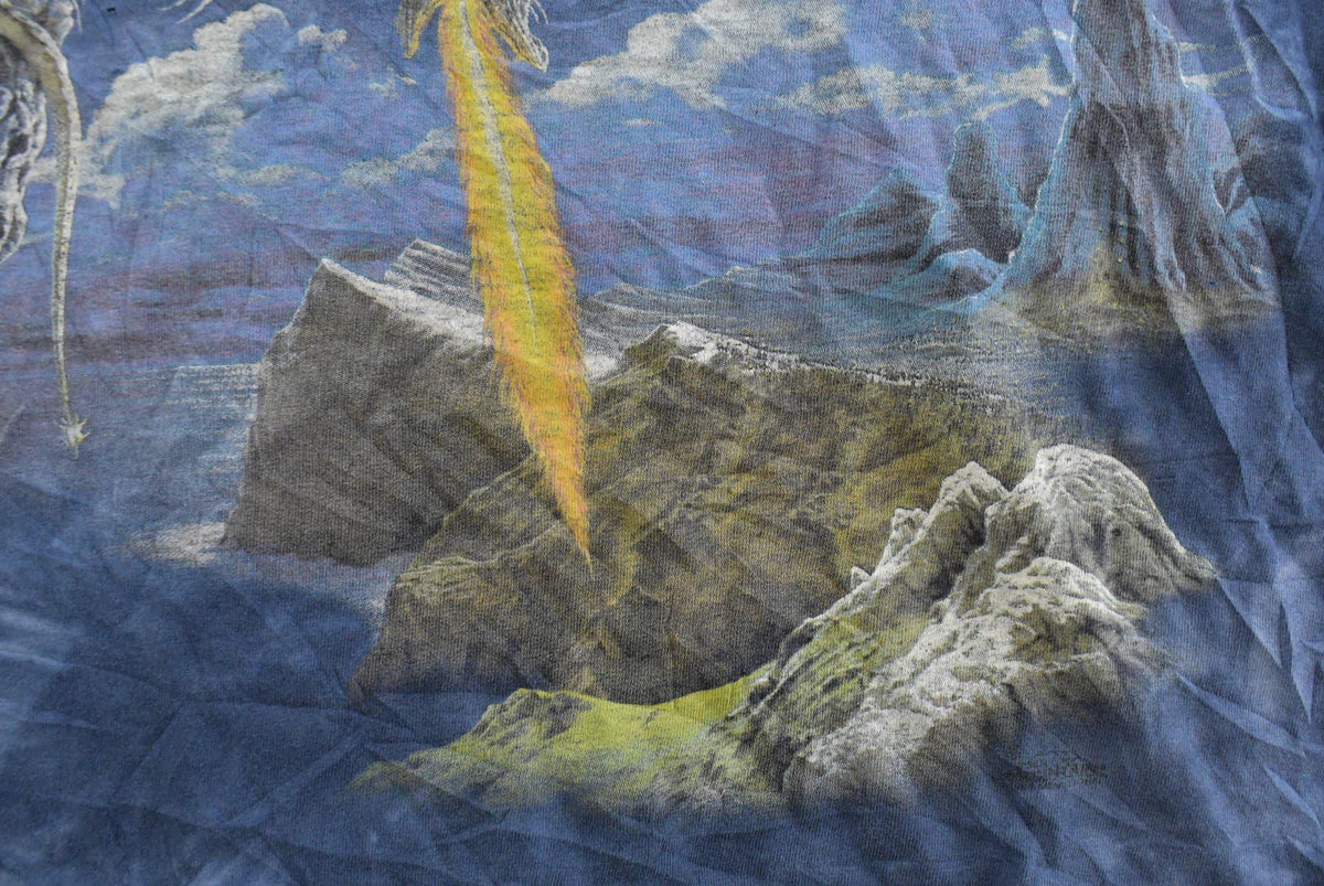 Vintage 1990s The Mountain Dragon All Over Print Graphic T-Shirt Men's M from propervintagecanada