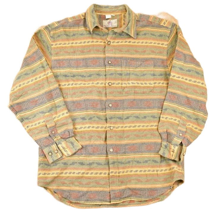 Vintage 1990s The Territory Ahead Aztec Striped Button Up Shirt Men's L from propervintagecanada