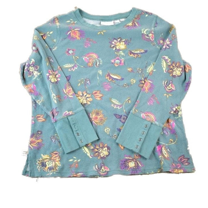 Vintage 1990s Thermal Knit Flower Pattern Crewneck Sweater Men's Large from propervintagecanada