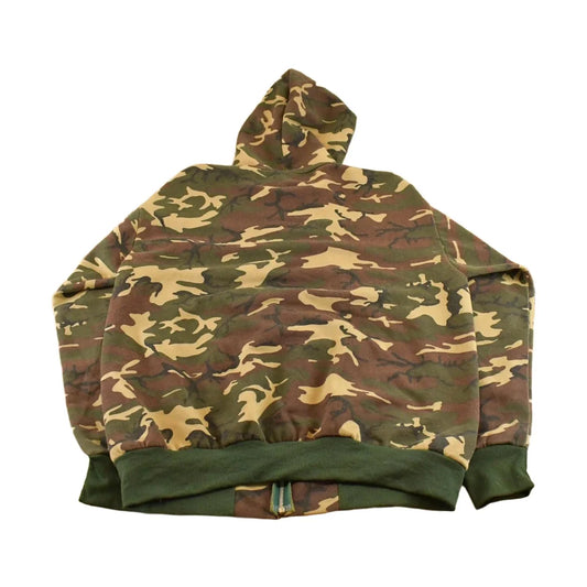 Vintage 1990s Thermal Lined Woodland Camo Full Zip Hoodie Men's XL from propervintagecanada