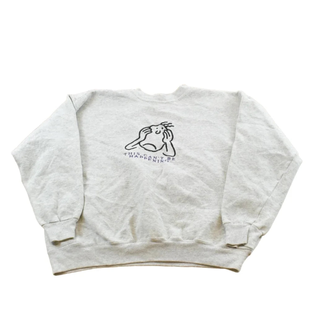 Vintage 1990s This Can't Be Happening Embroidered Crewneck Sweatshirt Men's S / 90s Streetwear / Made in USA / Funny Parody from propervintagecanada