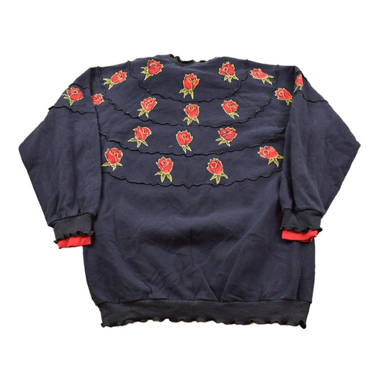 Vintage 1990s Thornton Walker Floral Crewneck Sweatshirt Men's XL from propervintagecanada