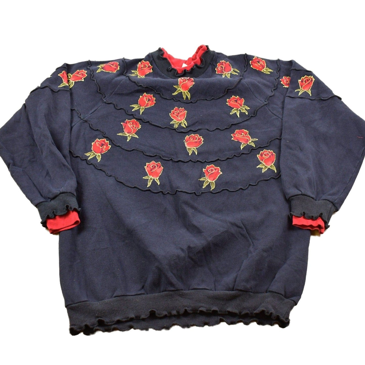 Vintage 1990s Thornton Walker Floral Crewneck Sweatshirt Men's XL from propervintagecanada