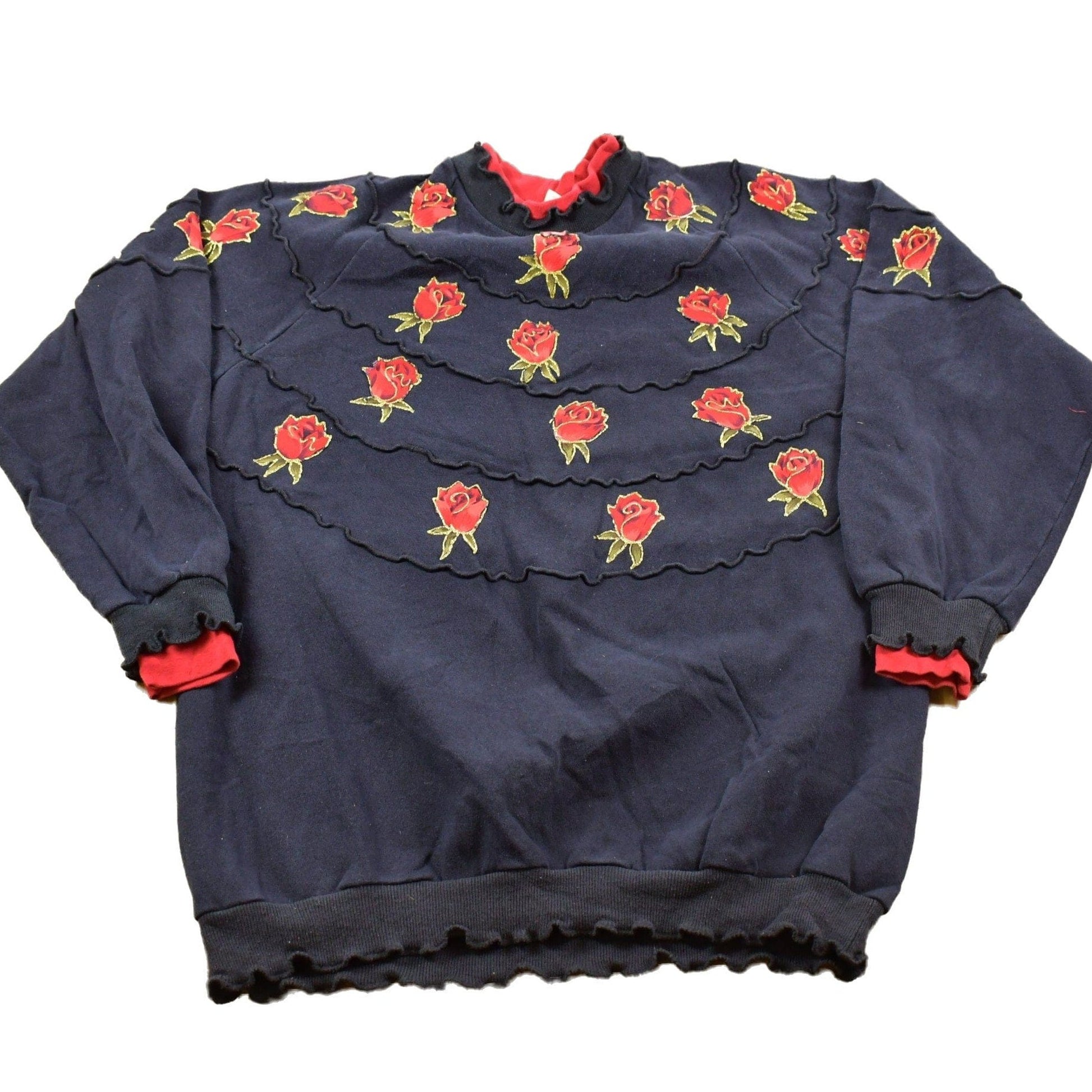Vintage 1990s Thornton Walker Floral Crewneck Sweatshirt Men's XL from propervintagecanada