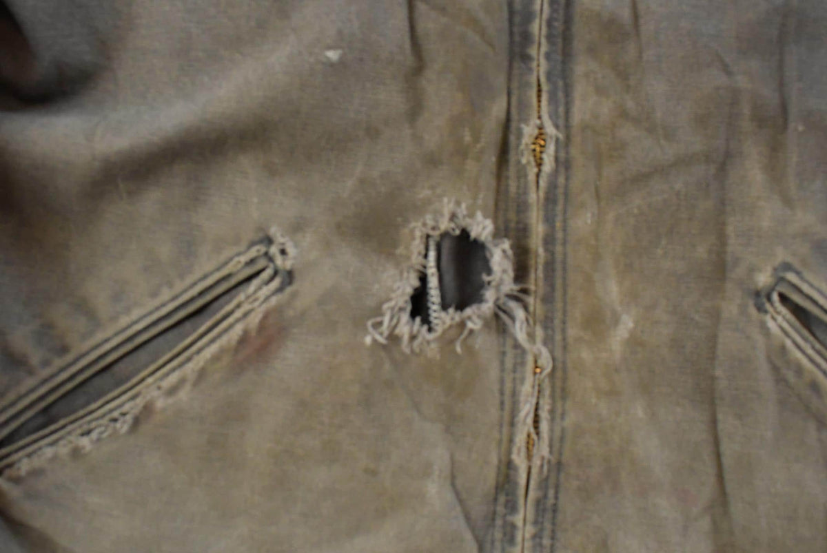 Vintage 1990s Thrashed Carhartt Distressed Canvas Hooded Jacket Men's L Tall from propervintagecanada