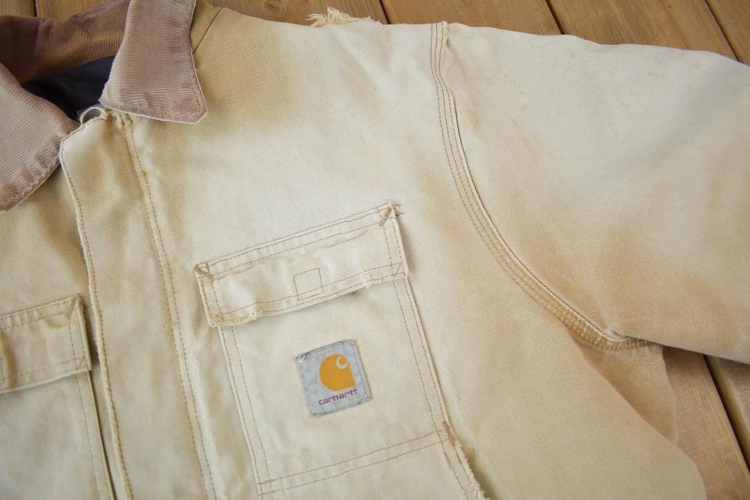 Vintage 1990s Thrashed Carhartt Traditional Work Jacket Men's Large from propervintagecanada