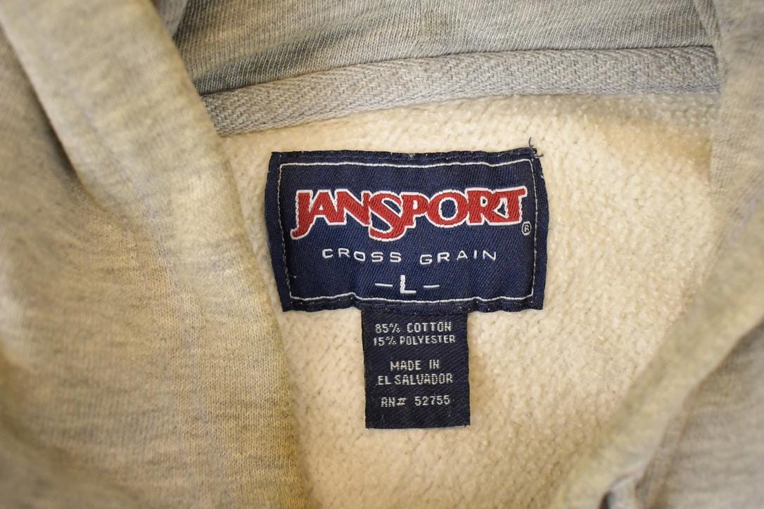 Vintage 1990s Thrashed Jansport Notre Dame Irish University Crossgrain Hoodie Sweater Men's M from propervintagecanada
