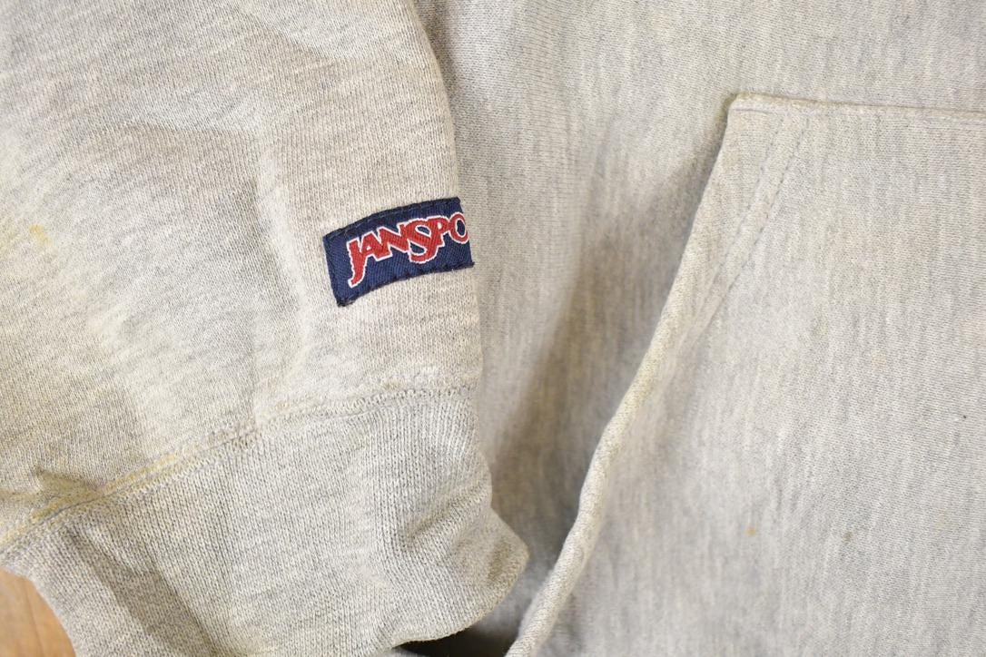 Vintage 1990s Thrashed Jansport Notre Dame Irish University Crossgrain Hoodie Sweater Men's M from propervintagecanada