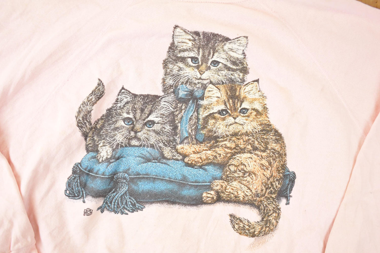 Vintage 1990s Three Cute Cats Graphic Print Crewneck Sweatshirt Womens XXL from propervintagecanada
