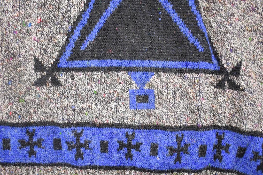 Vintage 1990s Three Feet Off Aztec Knit Sweater Men's M / Abstract 3D Pattern / Funky 90s Pullover from propervintagecanada