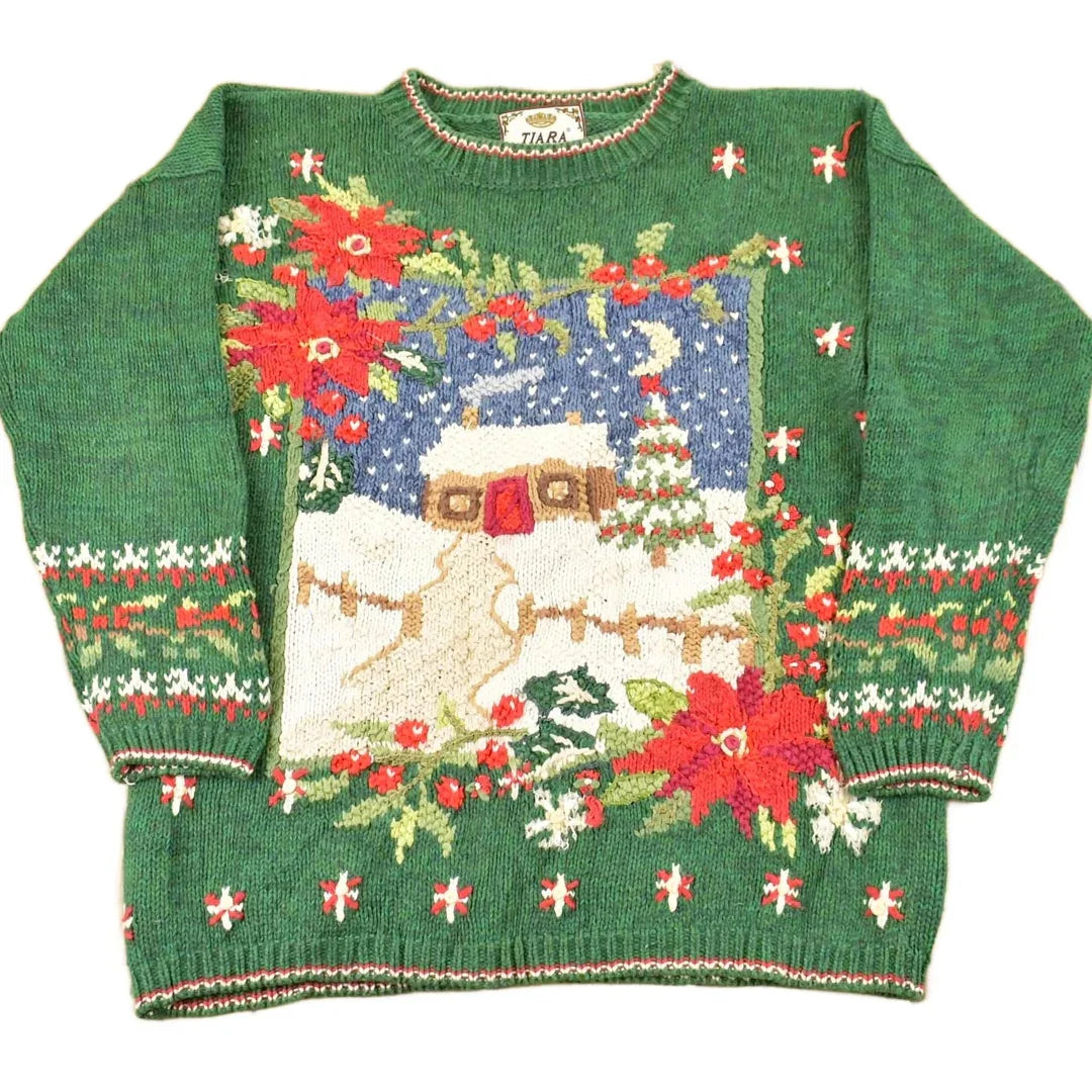 Vintage 1990s Tiara International Christmas Theme Knit Sweater Women's M from propervintagecanada