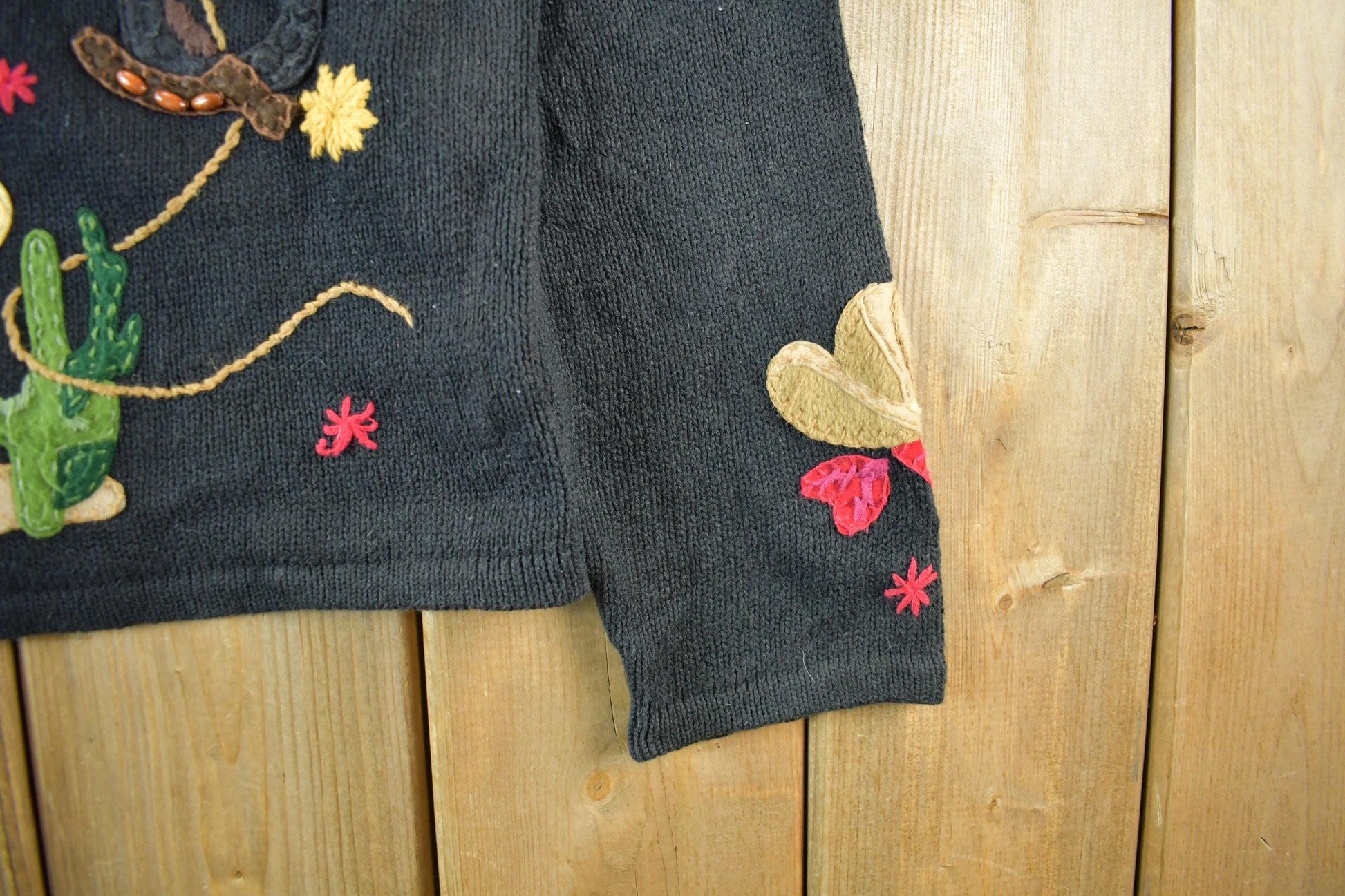 Vintage 1990s Tiara International Western Full Zip Knit Sweater Women's Medium from propervintagecanada