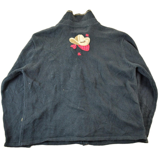 Vintage 1990s Tiara International Western Full Zip Knit Sweater Women's Medium from propervintagecanada