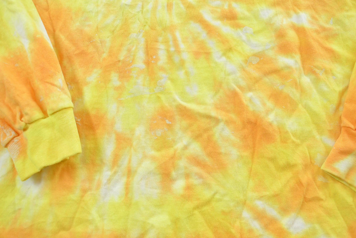 Vintage 1990s Tie Dye Yellow Long Sleeve T-Shirt Mens L from propervintagecanada