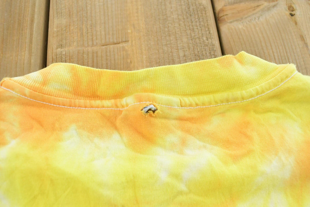 Vintage 1990s Tie Dye Yellow Long Sleeve T-Shirt Mens L from propervintagecanada