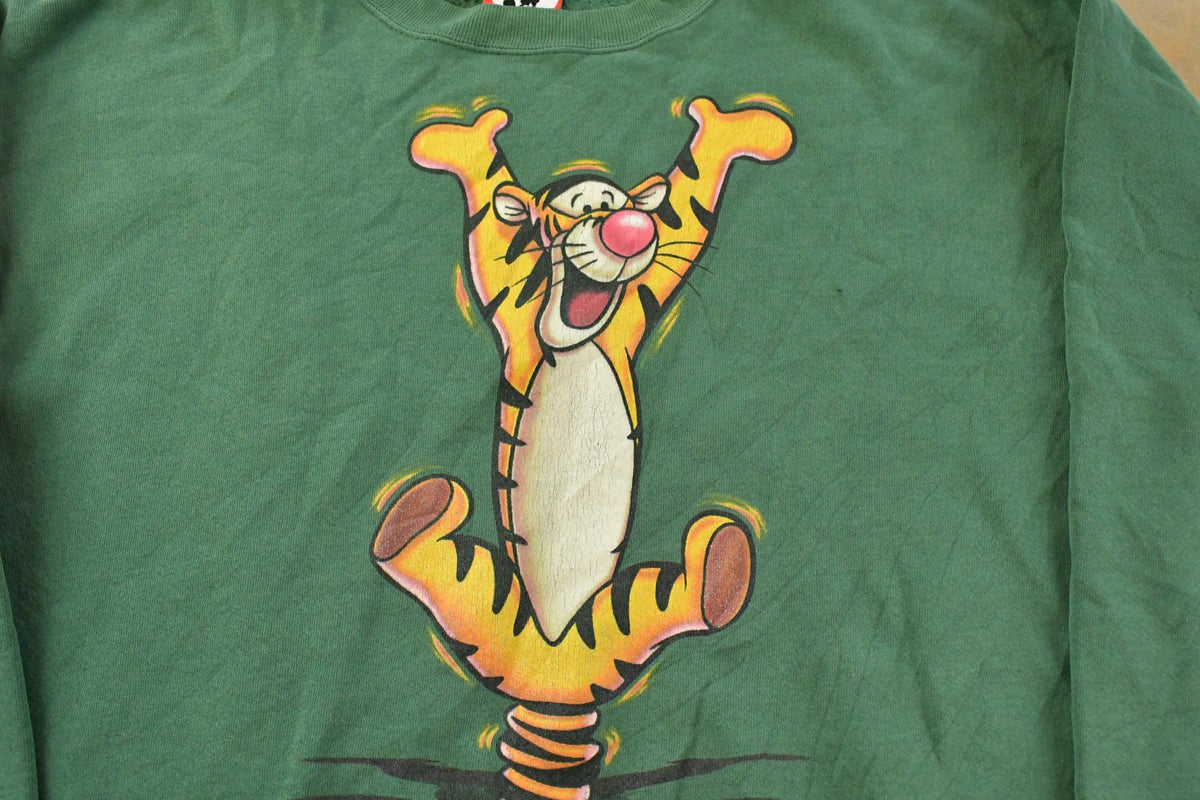Vintage 1990s Tigger Winnie The Pooh Walt Disney World Crewneck Sweatshirt Men's Large from propervintagecanada