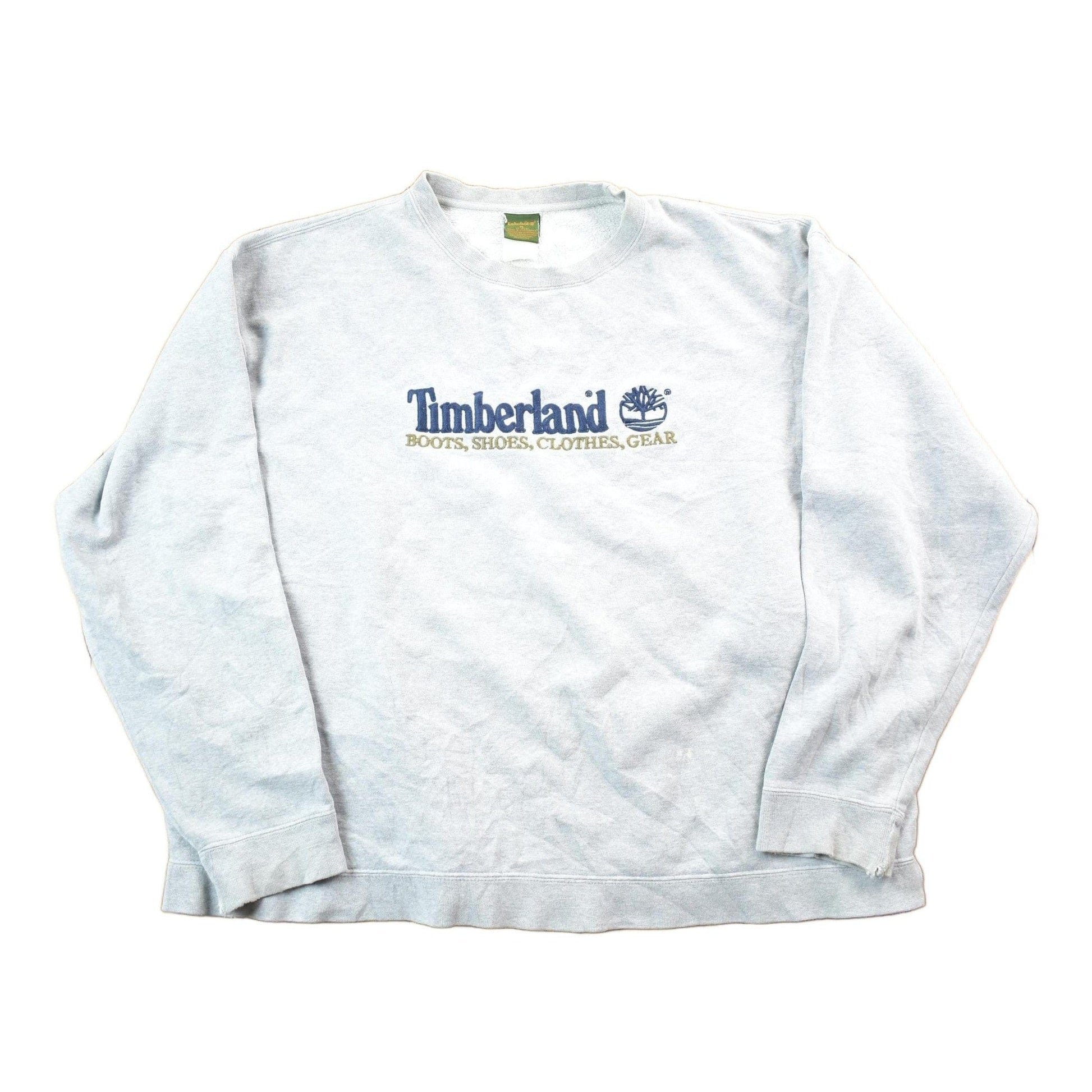 Vintage 1990s Timberland Boots Embroidered Crewneck Sweatshirt Men's XL from propervintagecanada