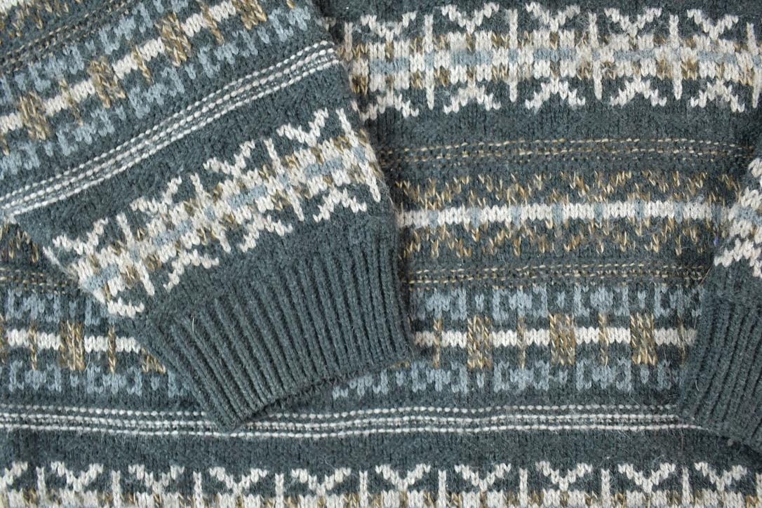 Vintage 1990s TipTop Classics Knit Abstract Pattern Crewneck Sweater Made In Canada Men's Medium from propervintagecanada