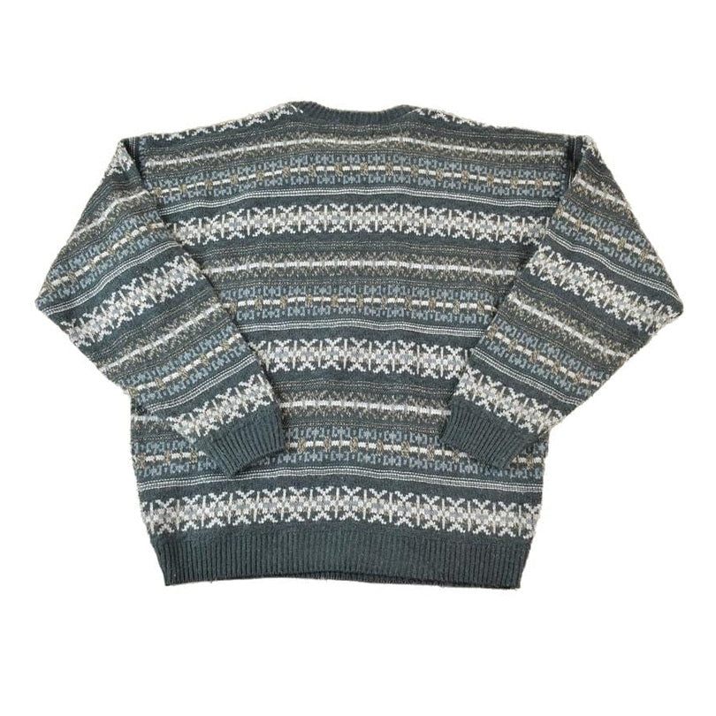 Vintage 1990s TipTop Classics Knit Abstract Pattern Crewneck Sweater Made In Canada Men's Medium from propervintagecanada