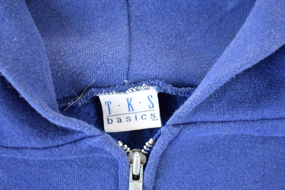 Vintage 1990s TKS Basics Blank Hoodie Made In USA Men's Small from propervintagecanada