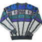 Vintage 1990s Todays News Knit Abstract Pattern Crewneck Sweater from propervintagecanada