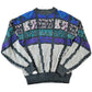 Vintage 1990s Todays News Knit Abstract Pattern Crewneck Sweater from propervintagecanada